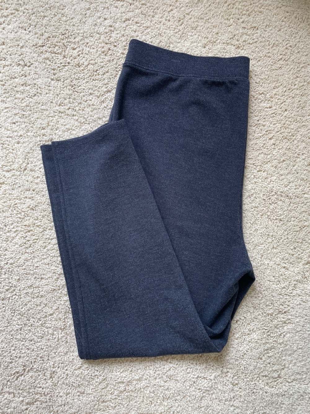 Banana Republic Factory Navy Knit Pants, Side Zip, sz XL